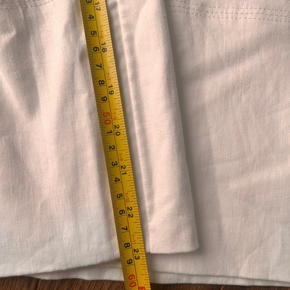 Banana Republic Wide Leg Cropped Pants Womens Medium Linen Blend White Modern